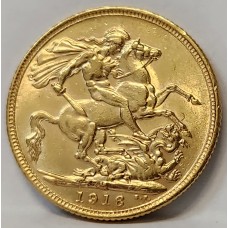 AUSTRALIA 1916 . ONE 1 SOVEREIGN . MELBOURNE . GOLD